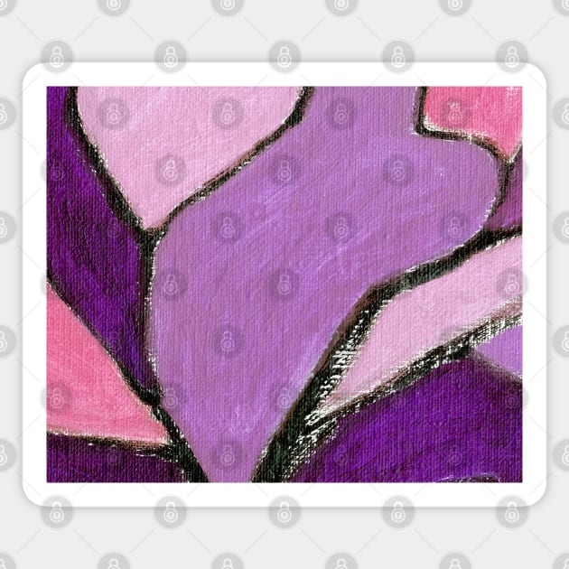 Abstract Painting 2c6 Fandango Fuchsia Lavender Sticker by Go Abstract Art